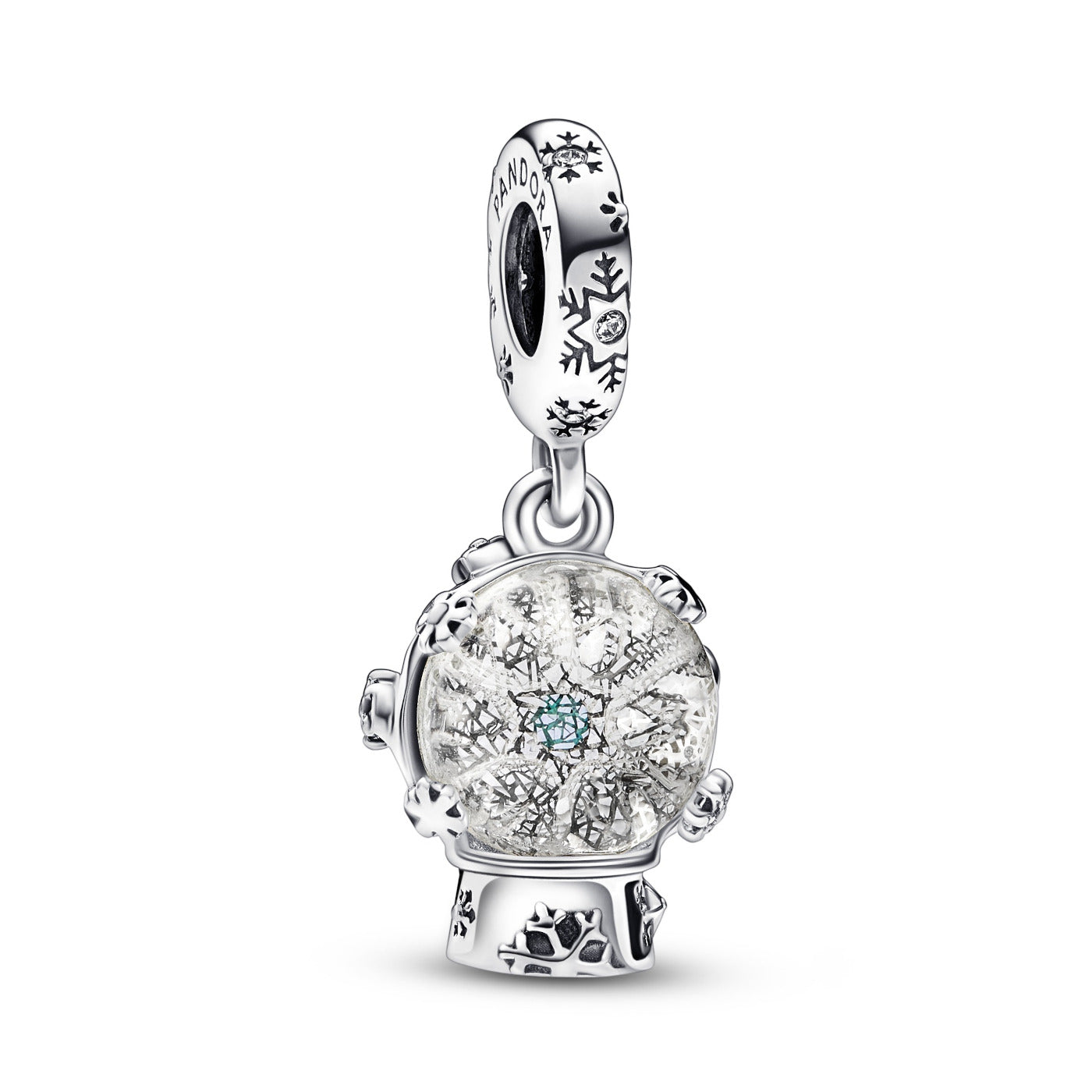 Pandora Moments 925 Sterling Silver Snowflake Snowglobe Charm 792369C01
