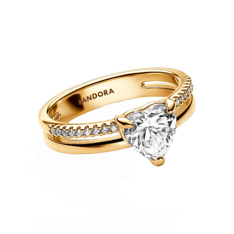 Pandora Timeless Heart Ring with 14 Carat Gold Plating 163100C01-52-zoom-