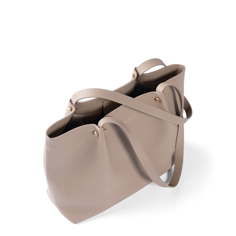 Isabel Bernard Honoré Nata Taupe Leren shopper van Kalfsleer IB25086-078-zoom-