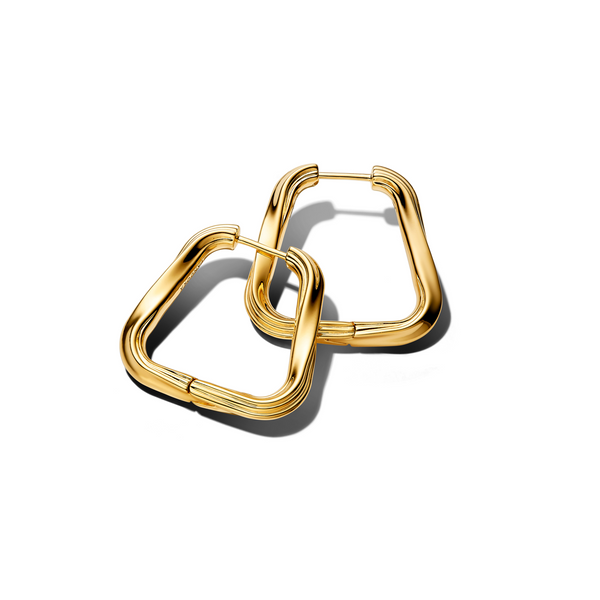 Pandora Essence Gold Plated Gedraaide Grote Driehoekige Oorringen 263876C00