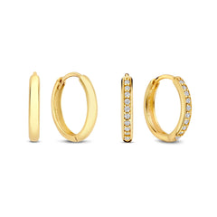 Isabel Bernard Cadeau d'Isabel 14 karat gold earring set with zirconia IB90188