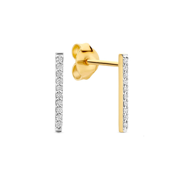 De la Paix Flavie 14 karaat gouden oorknop met diamant 0.11 karaat