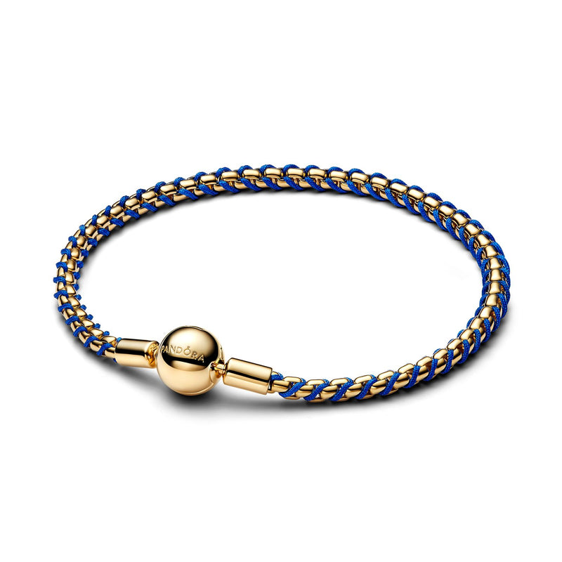 Pandora Moments Verguld Blue Cord Schakelketting Armband 563816C02-zoom-