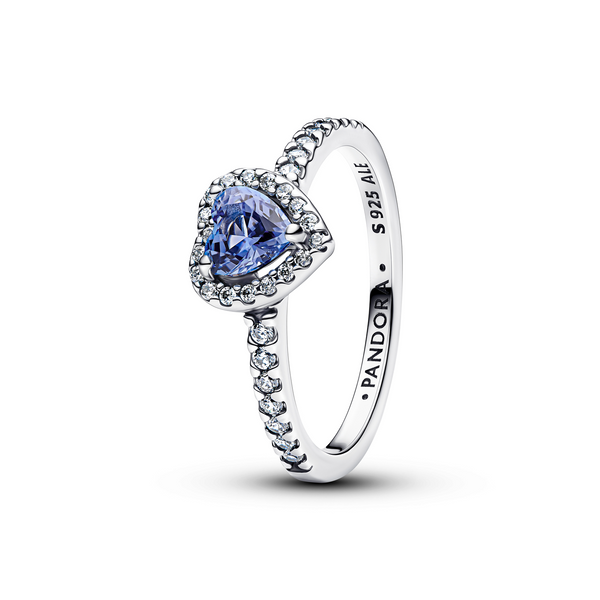 Pandora Timeless 925 Sterling Silver Sparkling Elevated Heart Ring 198421C05