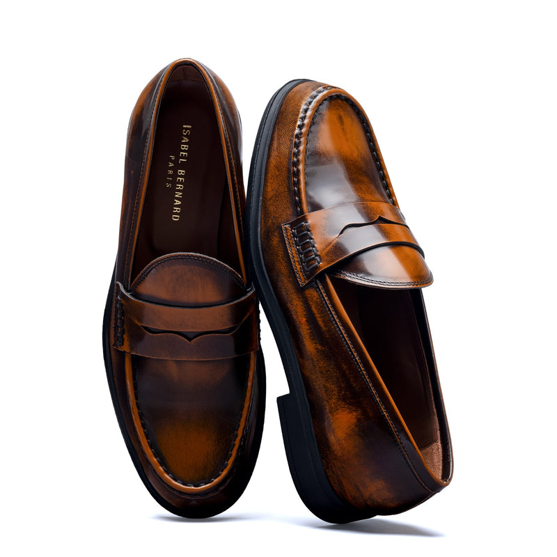 Isabel Bernard Vendôme Blandine cognac loafers van spazzolato leer IB51015-636-35-zoom-