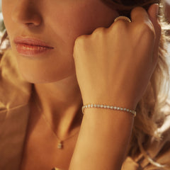 Isabel Bernard De la Paix Alfie 14 Carat Golden Tennis Bracelet | diamond 0.36 ct | IBD320007