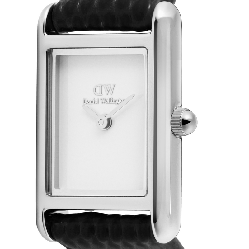 Daniel Wellington Bound Mini Black Lizard Zilverkleurig Dameshorloge DW00100901-zoom-