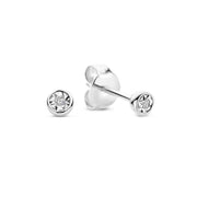 Isabel Bernard De La Paix Inaya 14 Karaat Witgouden Oorknoppen | Diamant 0.02 ct | IBD360023