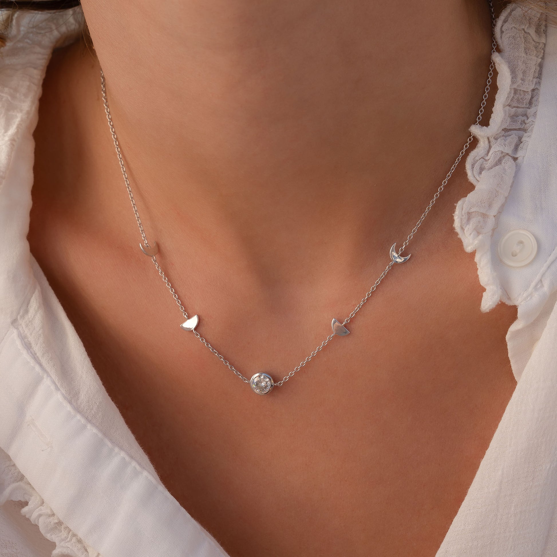 Violet Hamden Luna 925 Sterling Silver Necklace VH340043