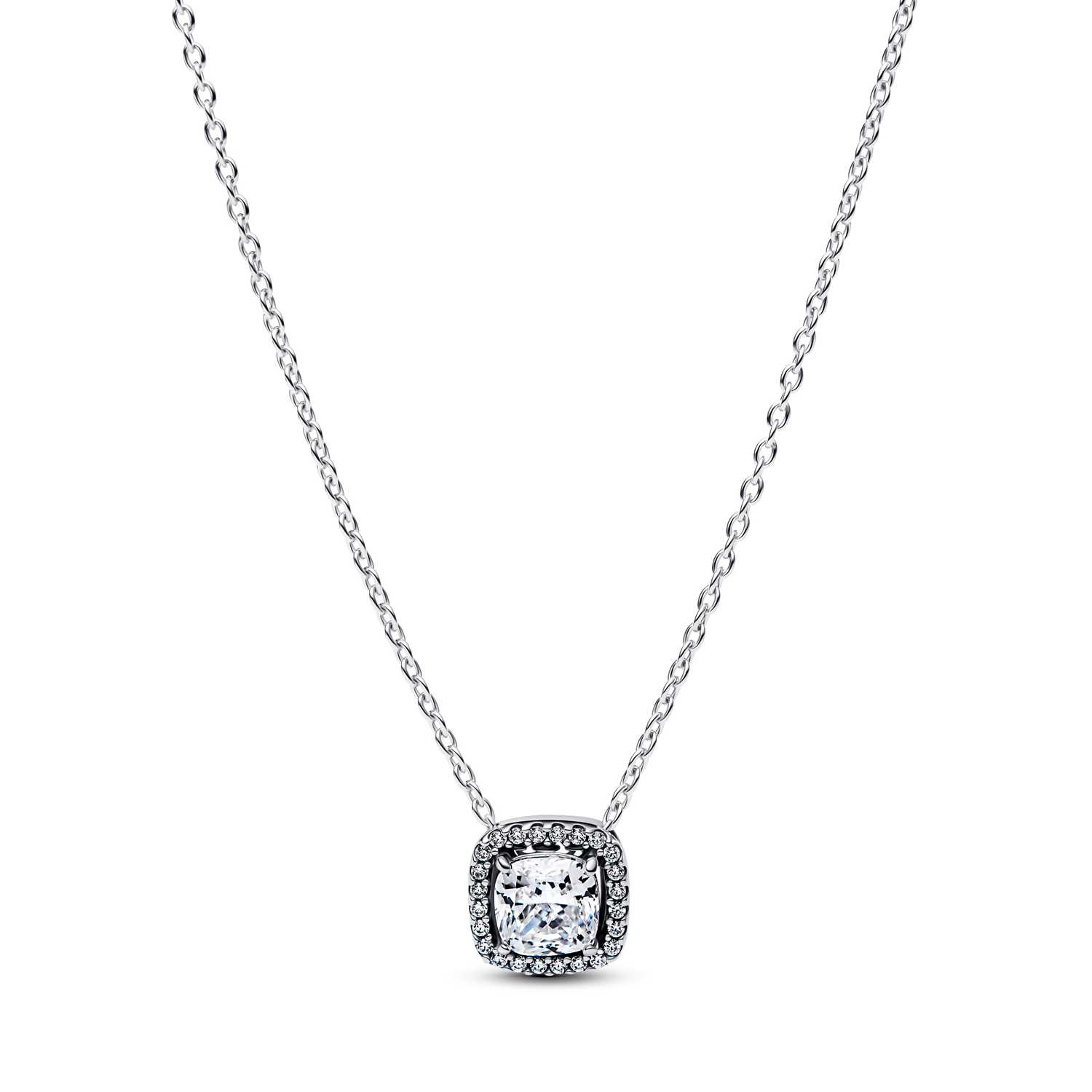 Pandora Timeless 925 Sterling Silver Halo Pendant Necklace 393560C02-45