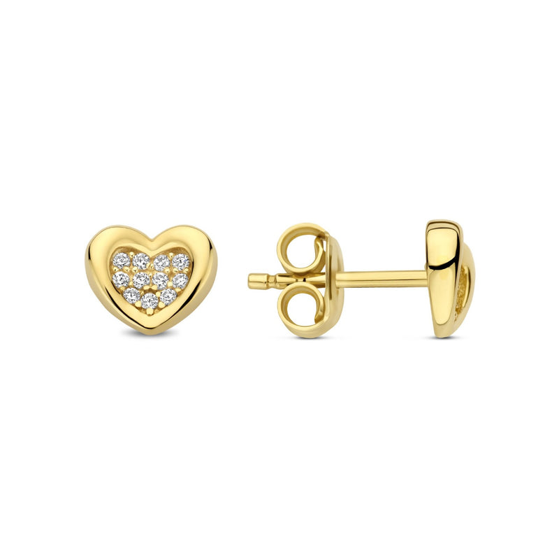 Beloro Jewels Regalo d'Amore 9 karaat gouden oorbellen set met hart BO90051-zoom-