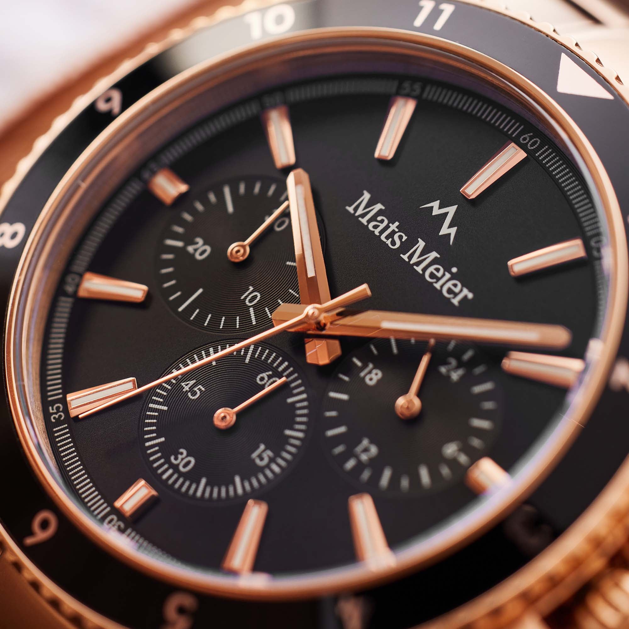 Mats Meier Ponte dei Salti Chronograph Men'sWatch Roesgoldcoloured and Black MM00510