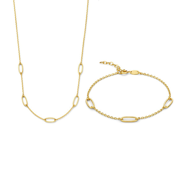 Beloro Jewels Regalo d'Amore 9 karaat gouden ketting en armband cadeauset BO90030