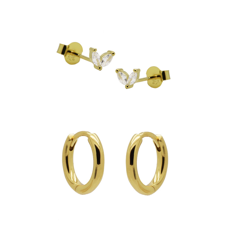 Karma 925 Sterling Silver Gold-coloured The Fave Earparty EPV21GP-zoom-