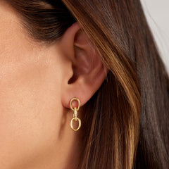 Parte Di Me Bibbiena Poppi Clara 925 Sterling Silver Gold Plated Drop Earrings PDM36192