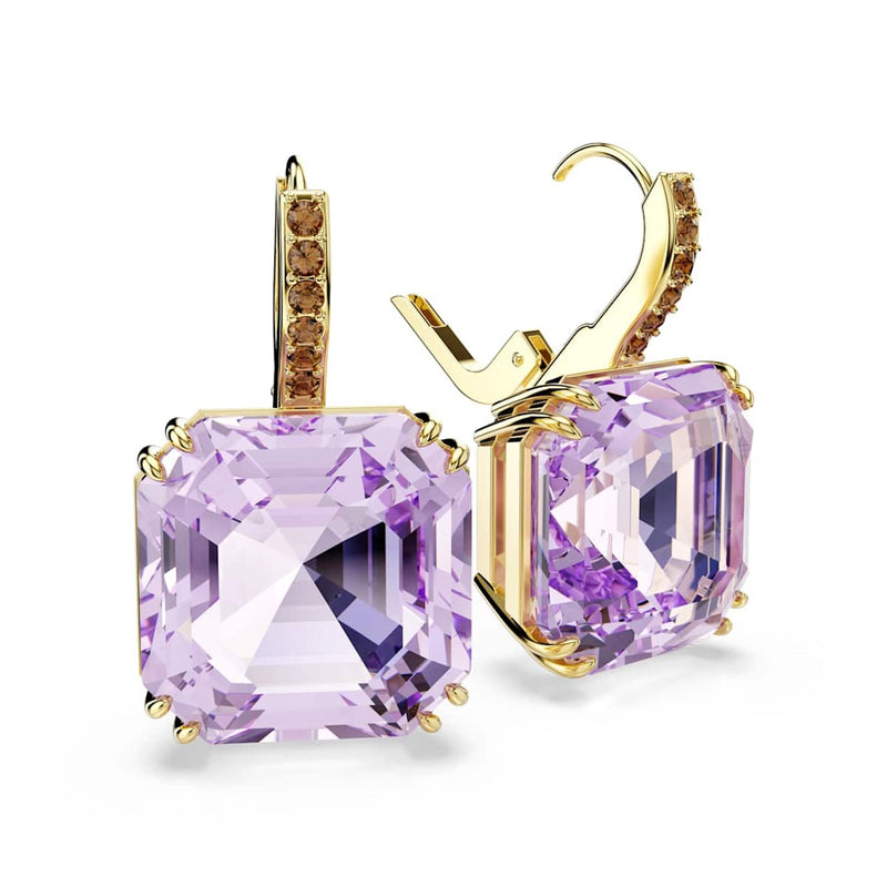 Swarovski Millenia Goudkleurige Oorbellen met Paarse Kristal 5759990-zoom-