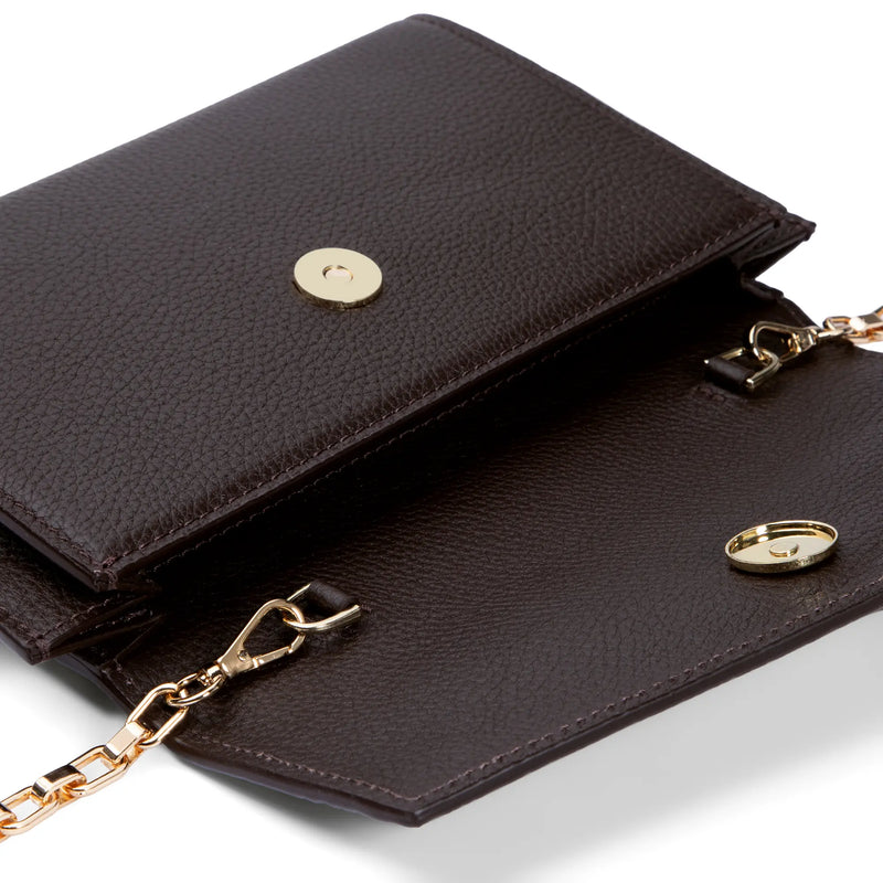 Isabel Bernard Honoré Lina Donkerbruine Clutch Met Afneembare Schouderketting IB21135-031-zoom-