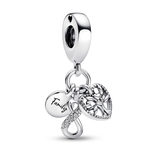 Pandora Moments 925 Sterling Silver Family Infinity Triple Hangende Bedel 792201C01