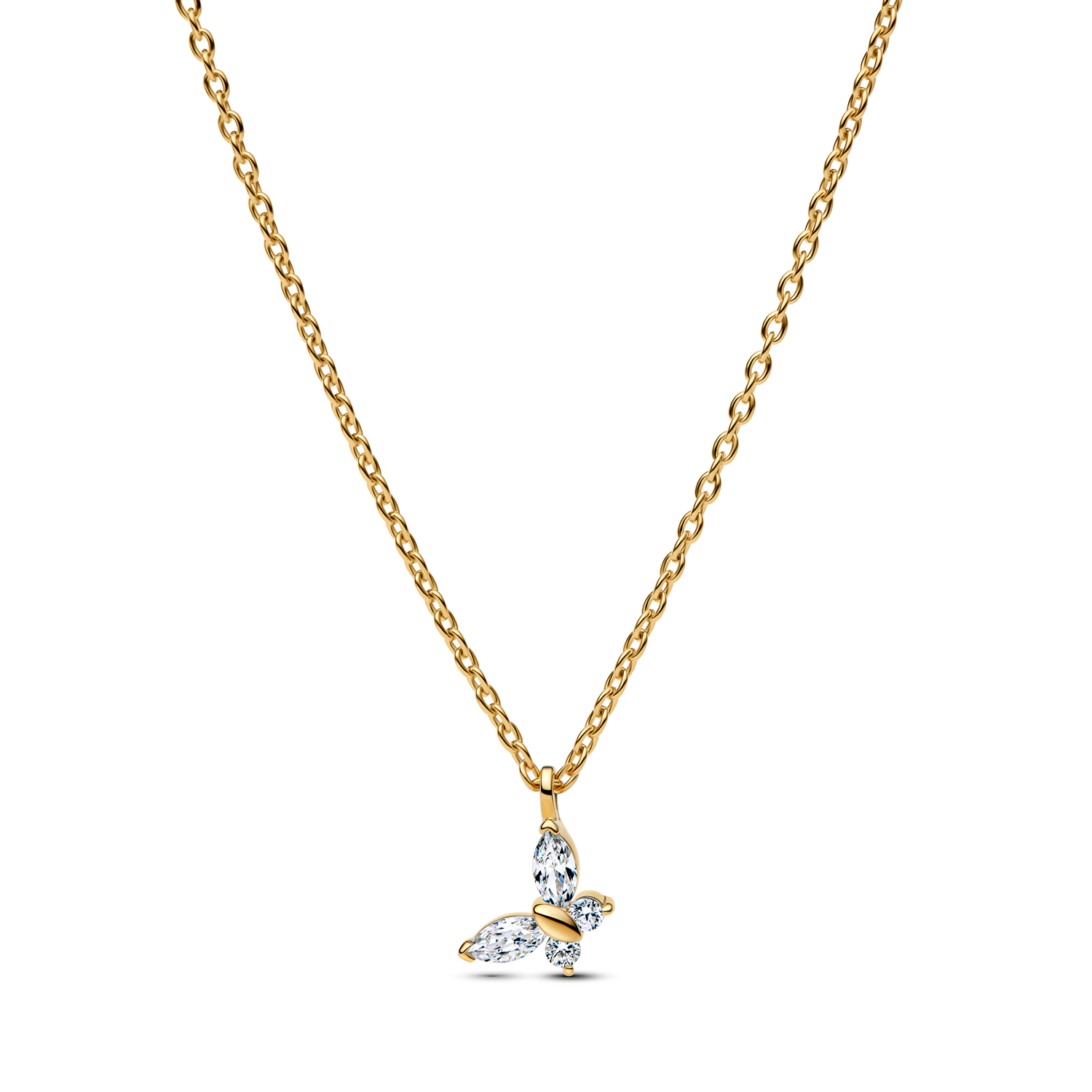 Pandora Timeless Gold Plated Butterfly Pendant Necklace 364267C01-45