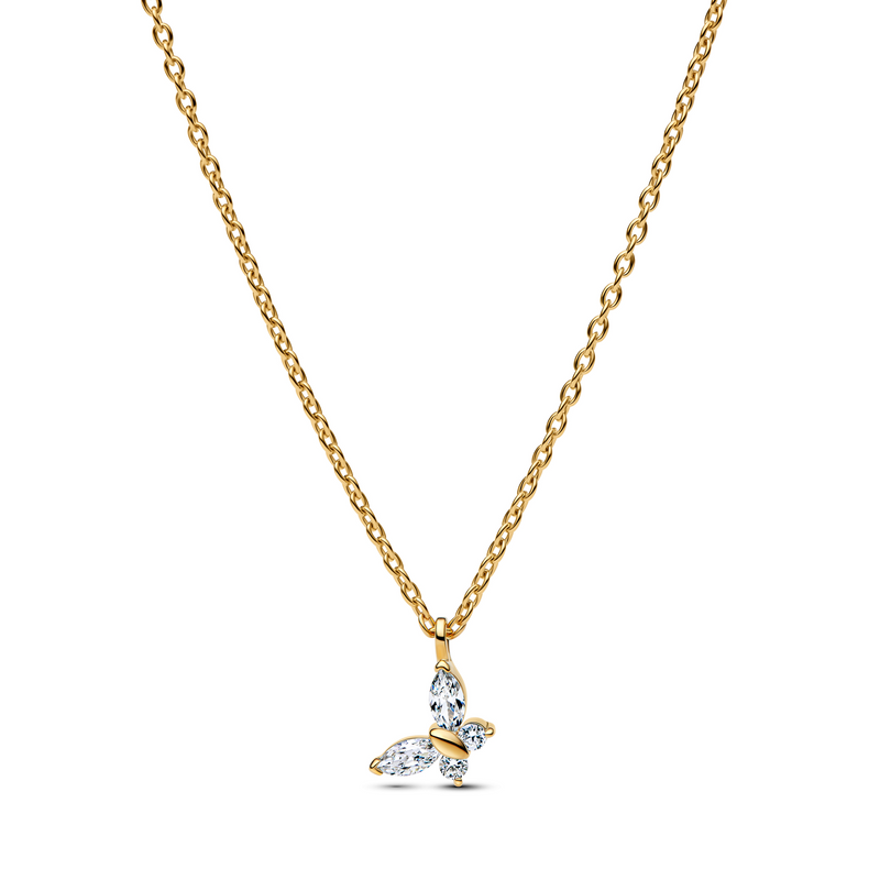 Pandora Timeless Gold Plated Butterfly Pendant Necklace 364267C01-45-zoom-