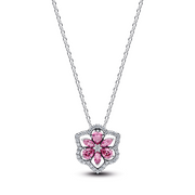Pandora Timeless Herbarium Sprankelende Roze Bloemen Hanger Ketting 394576C01-45