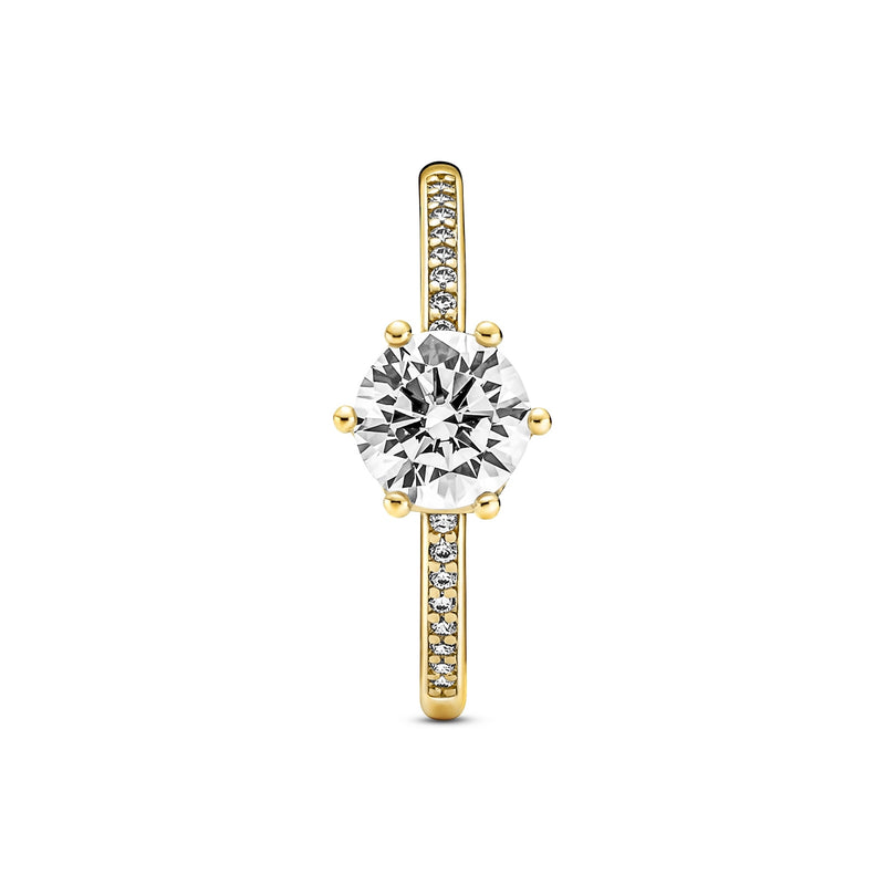 Pandora Clear Sparkling Crown Solitaire Ring 168289C01-52-zoom-