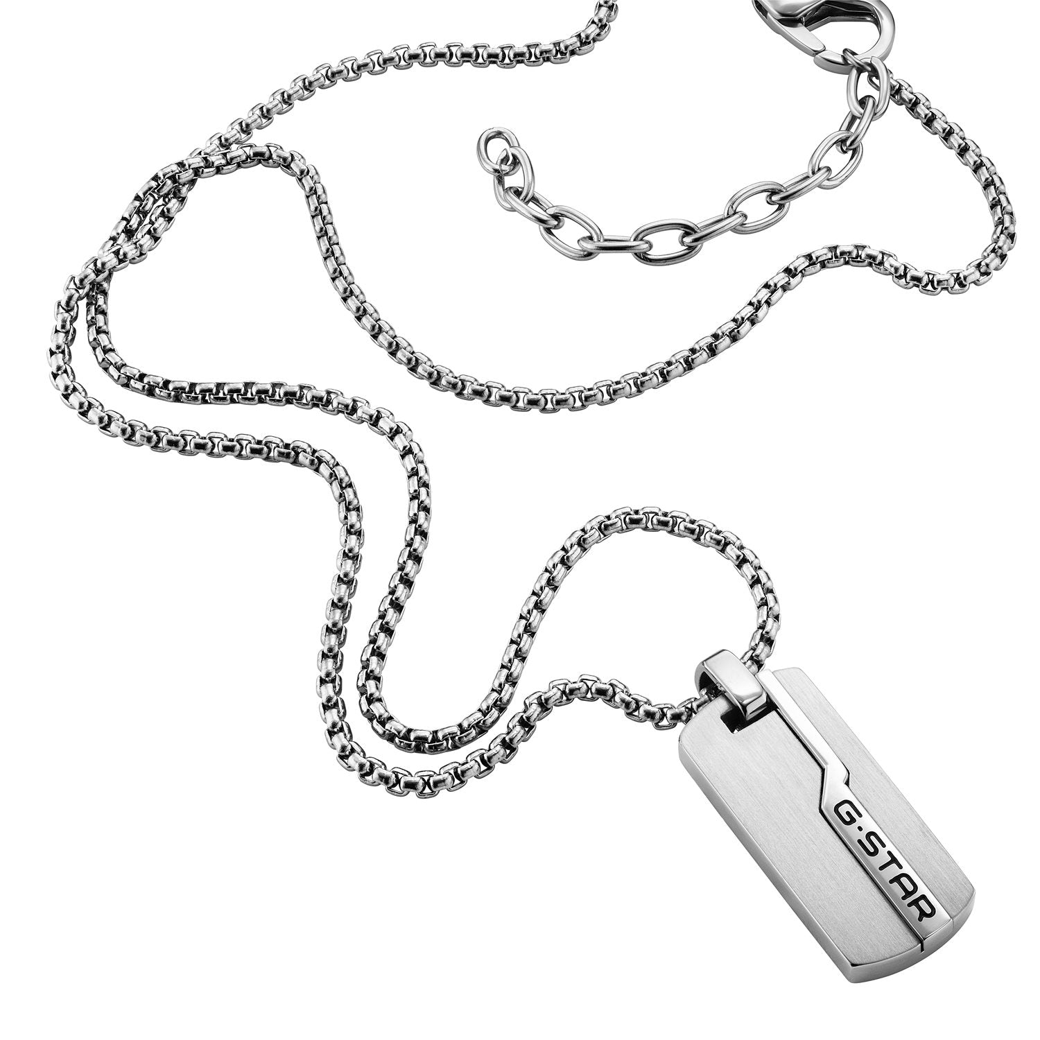 G-STAR Unistrial Silver Box Chain Necklace GSJ.112.01