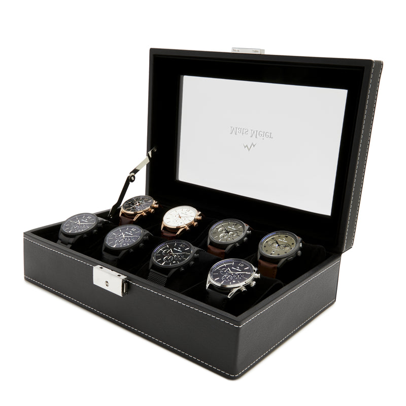 Mats Meier Mont Fort Zwarte Horlogebox voor 8 Horloges MM-Watchbox-1904-zoom-