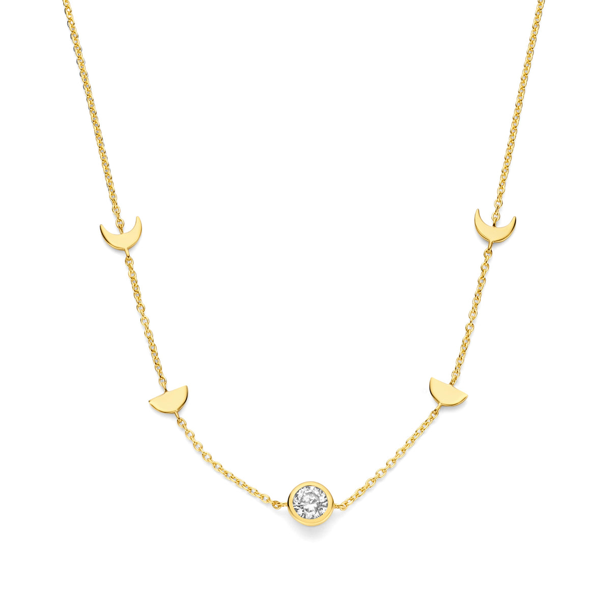 Violet Hamden Luna 925 Sterling Silver Gold Plated Necklace VH340044