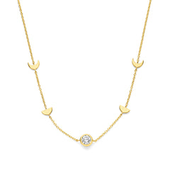 Violet Hamden Luna 925 Sterling Silver Gold Plated Necklace VH340044