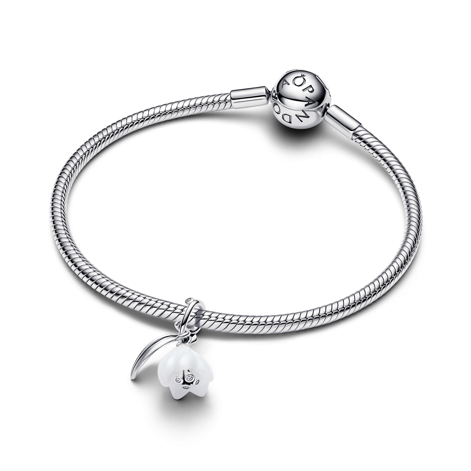 Pandora Moments 925 Sterling Silver Snowdrop Flower Dangle Charm 794239C01