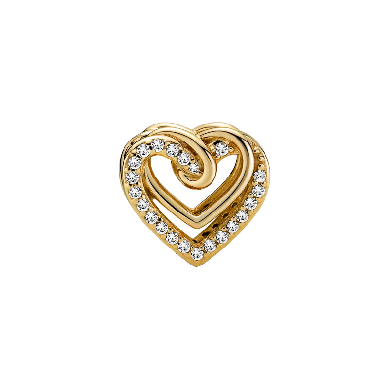 Pandora Moments Gold-coloured Entwined Hearts Charm with 14 Carat Gold Plating 769270C01-zoom-