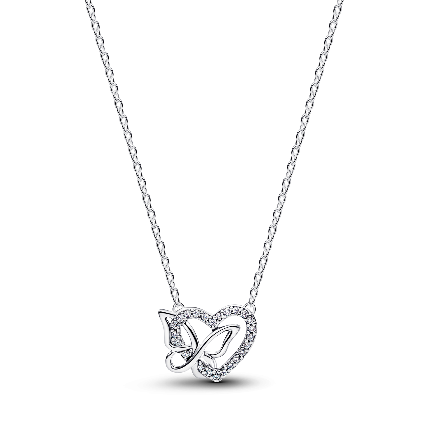 Pandora Moments Entwined Heart & Butterfly Pendant Necklace 394477C01-45