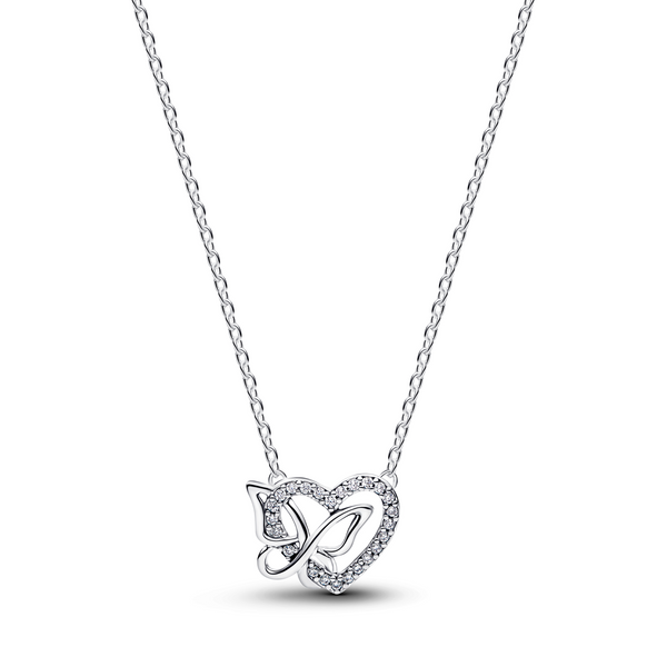 Pandora Moments Verstrengeld Hart & Vlinder Hanger Ketting 394477C01-45