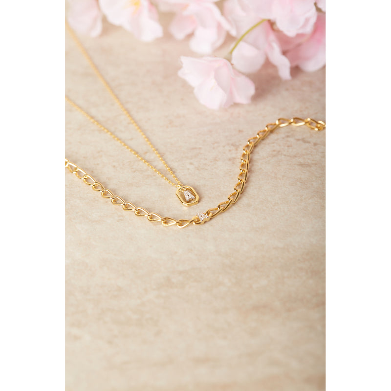 P D Paola 925 Sterling Silver Letter A Necklace CO01-512-U with 18K Gold Plating-zoom-