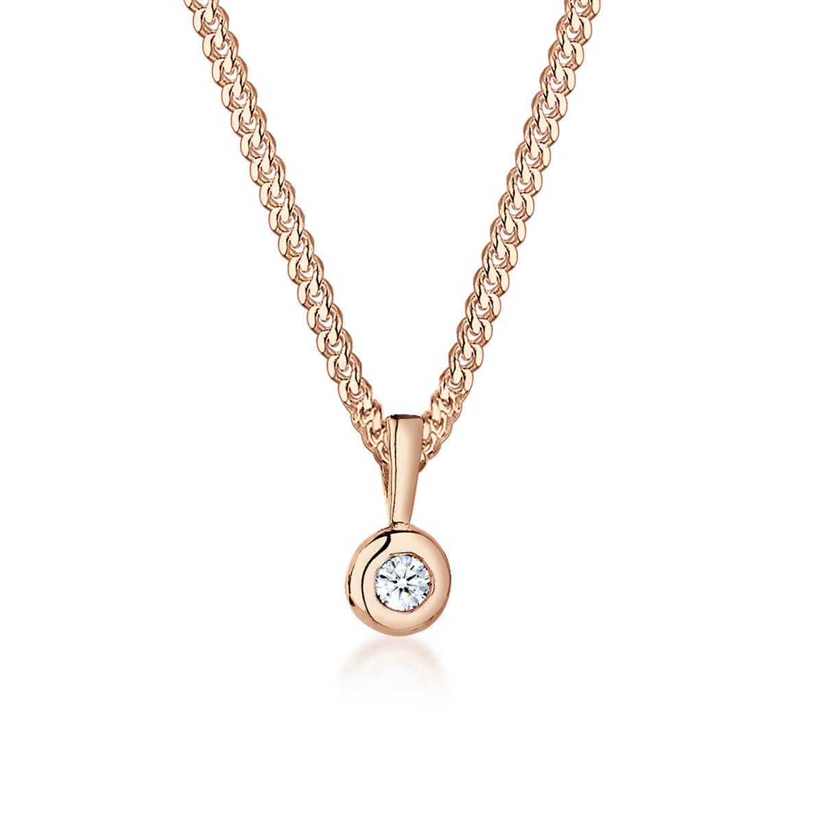 Elli 925 Sterling Silver Solitaire Necklace with Diamond (0.03 ct) 2004-BF-0007979-001