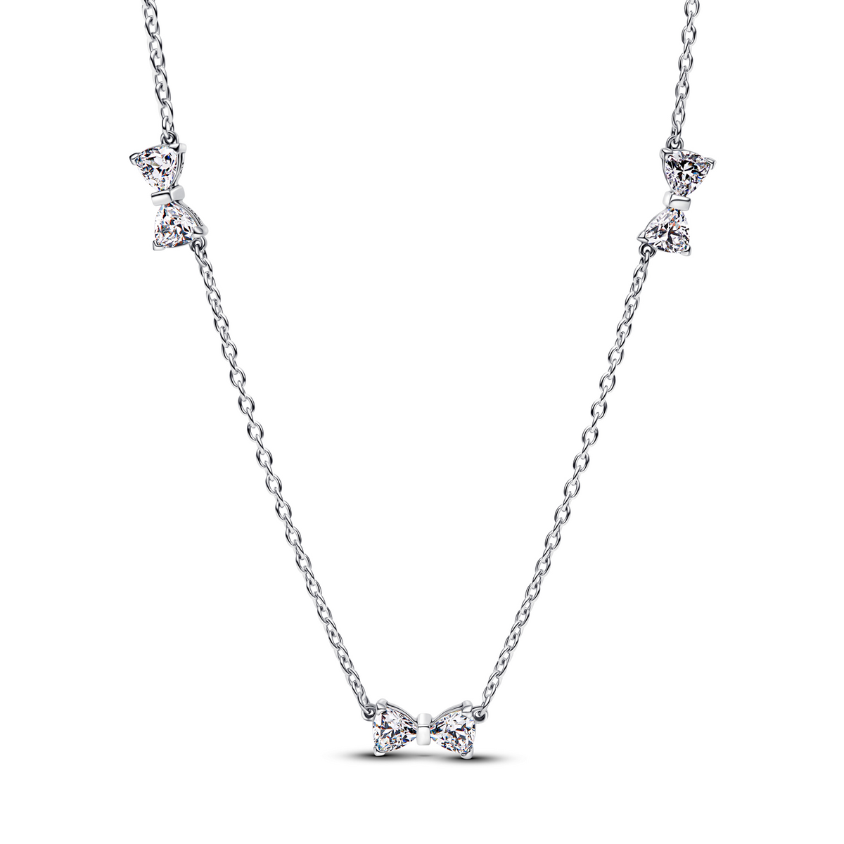 Pandora Timeless 925 Sterling Silver Bow Station Chain Necklace 394231C01-40