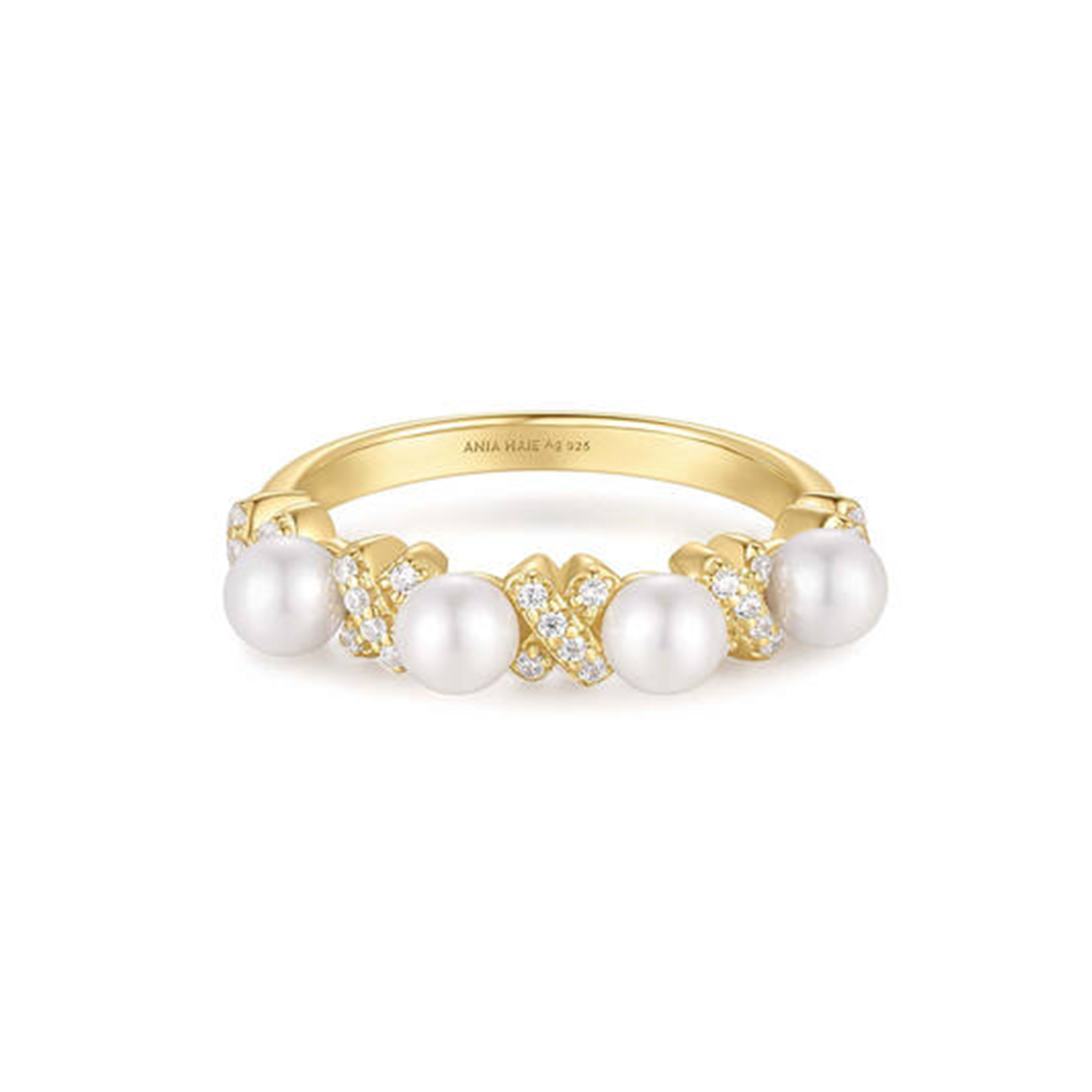 Reimaginer Gold Coloured Sparkling Shell Pearl AH-R069-02G-58 Ring AH ...