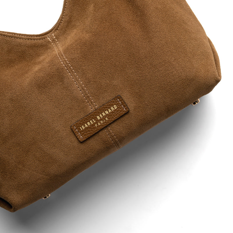 Isabel Bernard Honoré Grace mini bruine suède handtas IB21132-130-zoom-