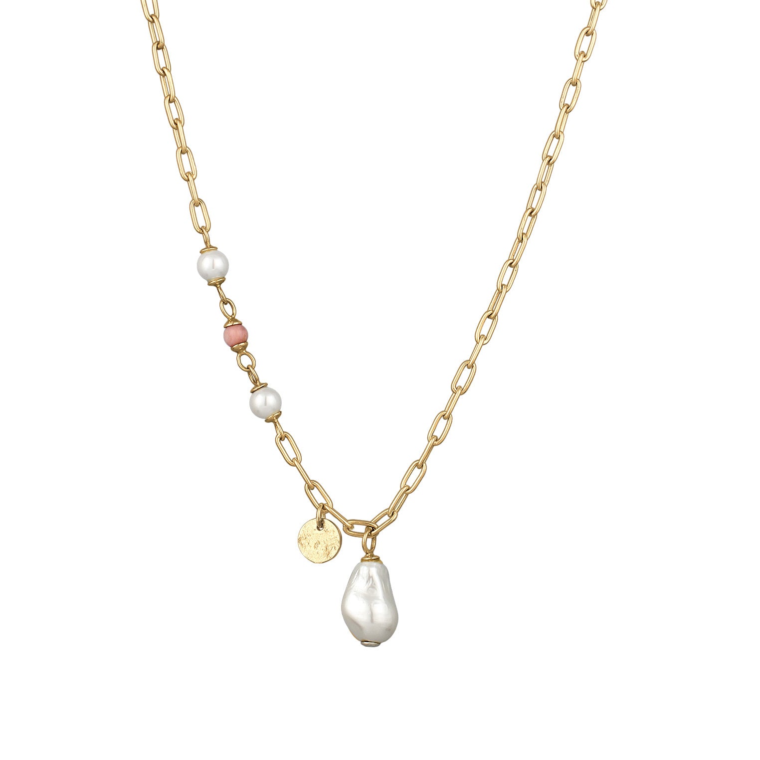 Elli 925 Sterling Silver Pearl Necklace Gold plated 2004-BF-0008270-001