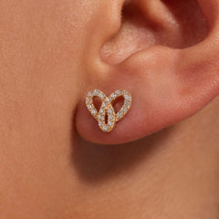 Beloro Jewels Monte Napoleone Dorothee 9 karat gold ear studs with zirconia stones BO360121