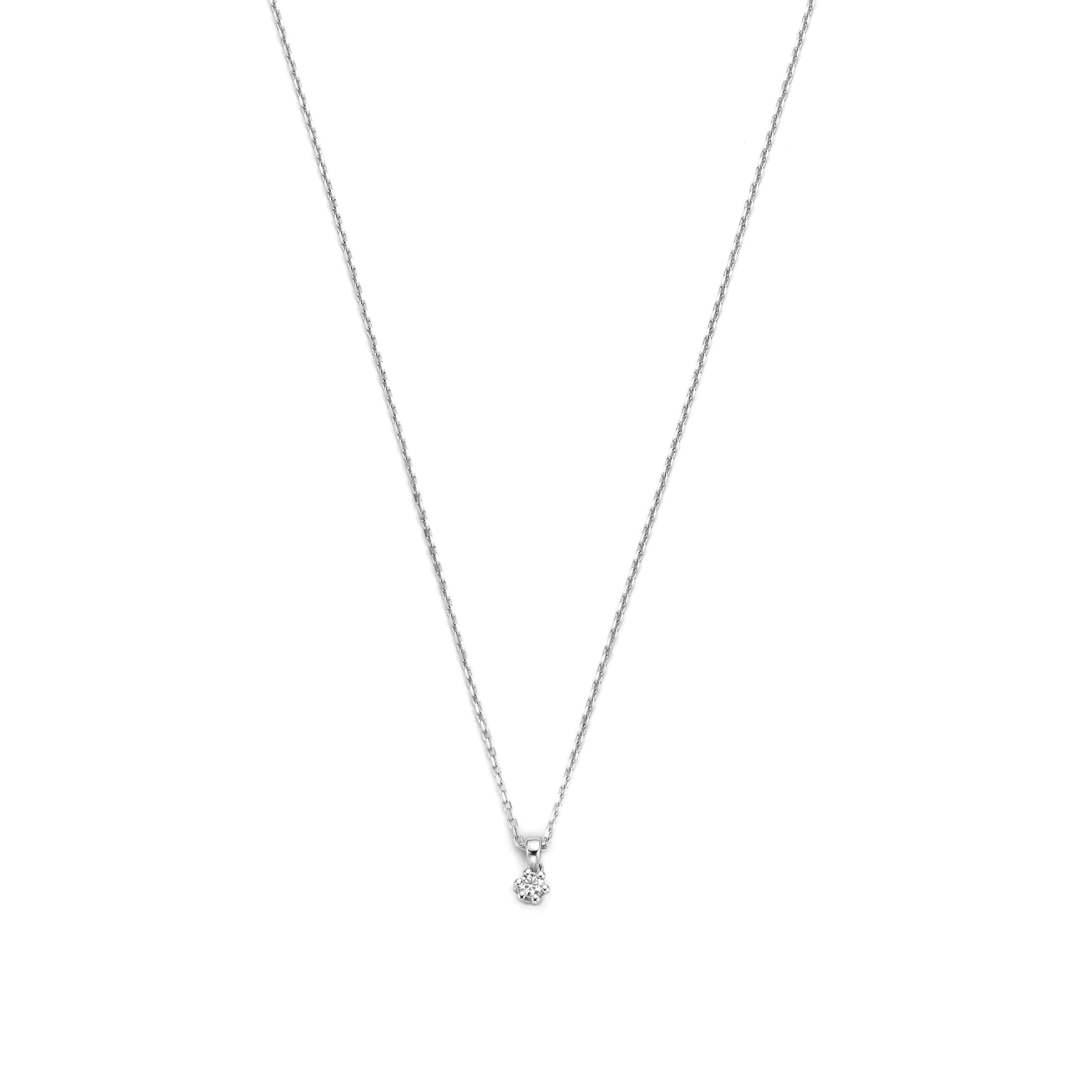 Isabel Bernard De la Paix Emily 14 Carat Whitegold Necklace | diamond 0.05 ct | IBD350014