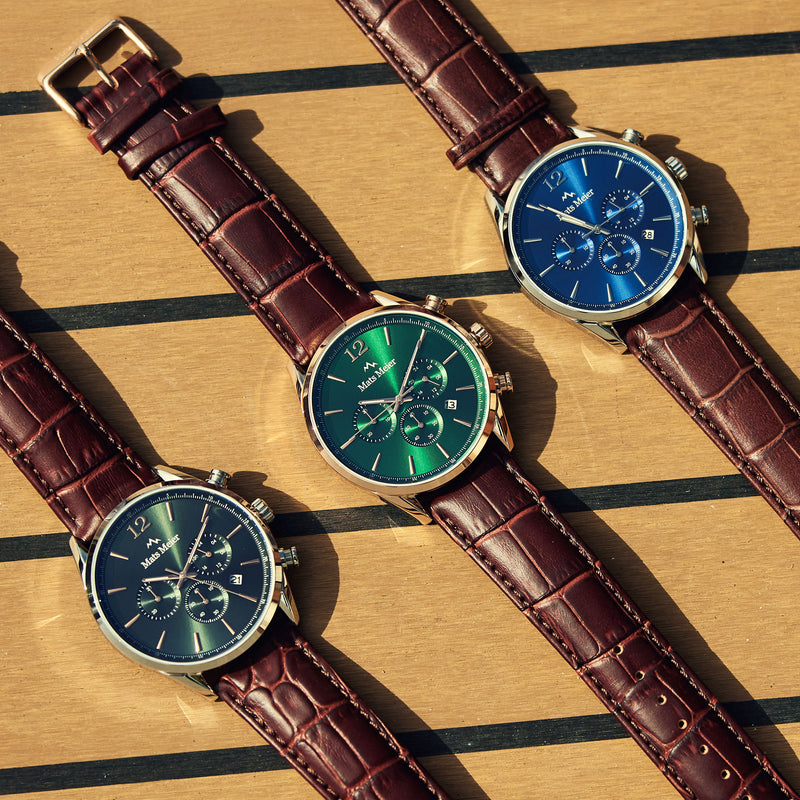 Mats Meier Grand Cornier Chrono Groen/Bruine Horloge MM00121-zoom-