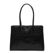 Isabel Bernard Honoré Cloe Zwarte Croco Handtas IB25007
