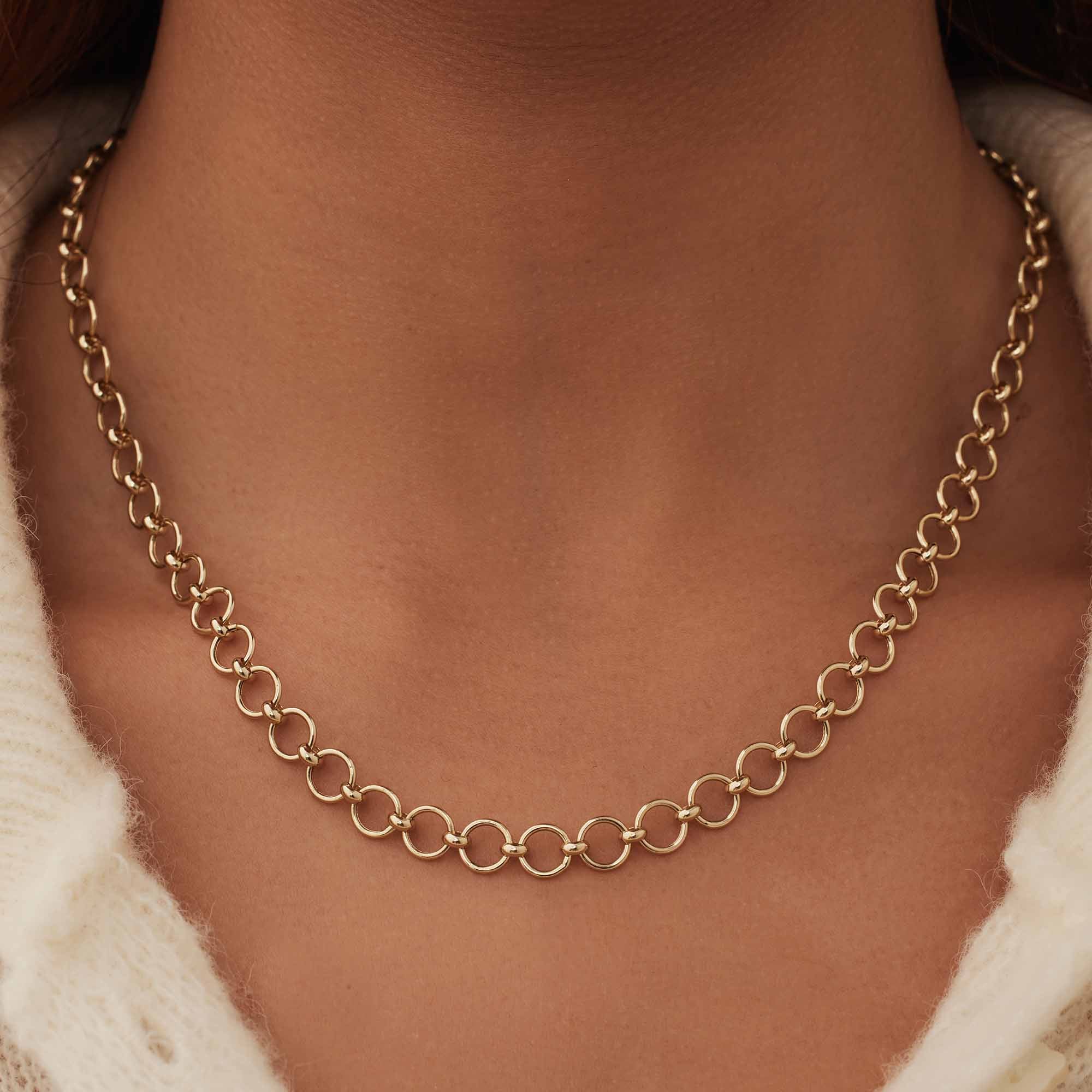 Isabel Bernard Belleville Axelle 14 Carat Golden Schakel Necklace IB340163