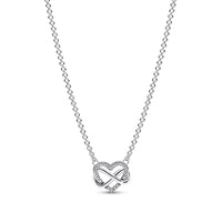 Pandora Moments 925 Sterling Silver Sparkling Infinity Heart Necklace 392666C01-50