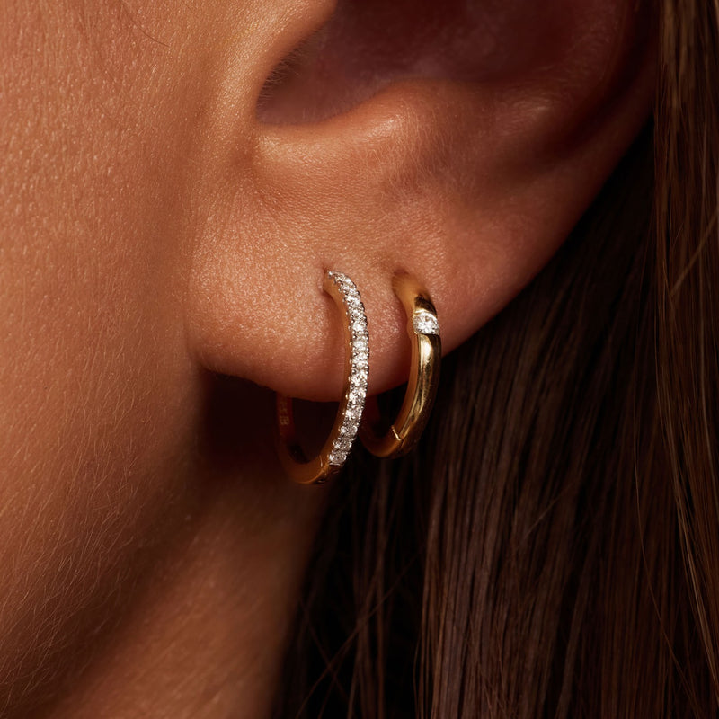 Isabel Bernard De la Paix Mia 14 karaat gouden oorbellen met diamant 0.06 karaat IBD360037-zoom-