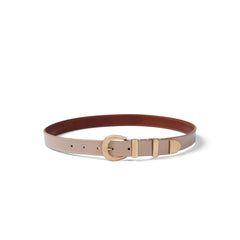 Isabel Bernard Rêveur Mathilde Taupe calfskin belt with gold-coloured buckle IB60020-078-95