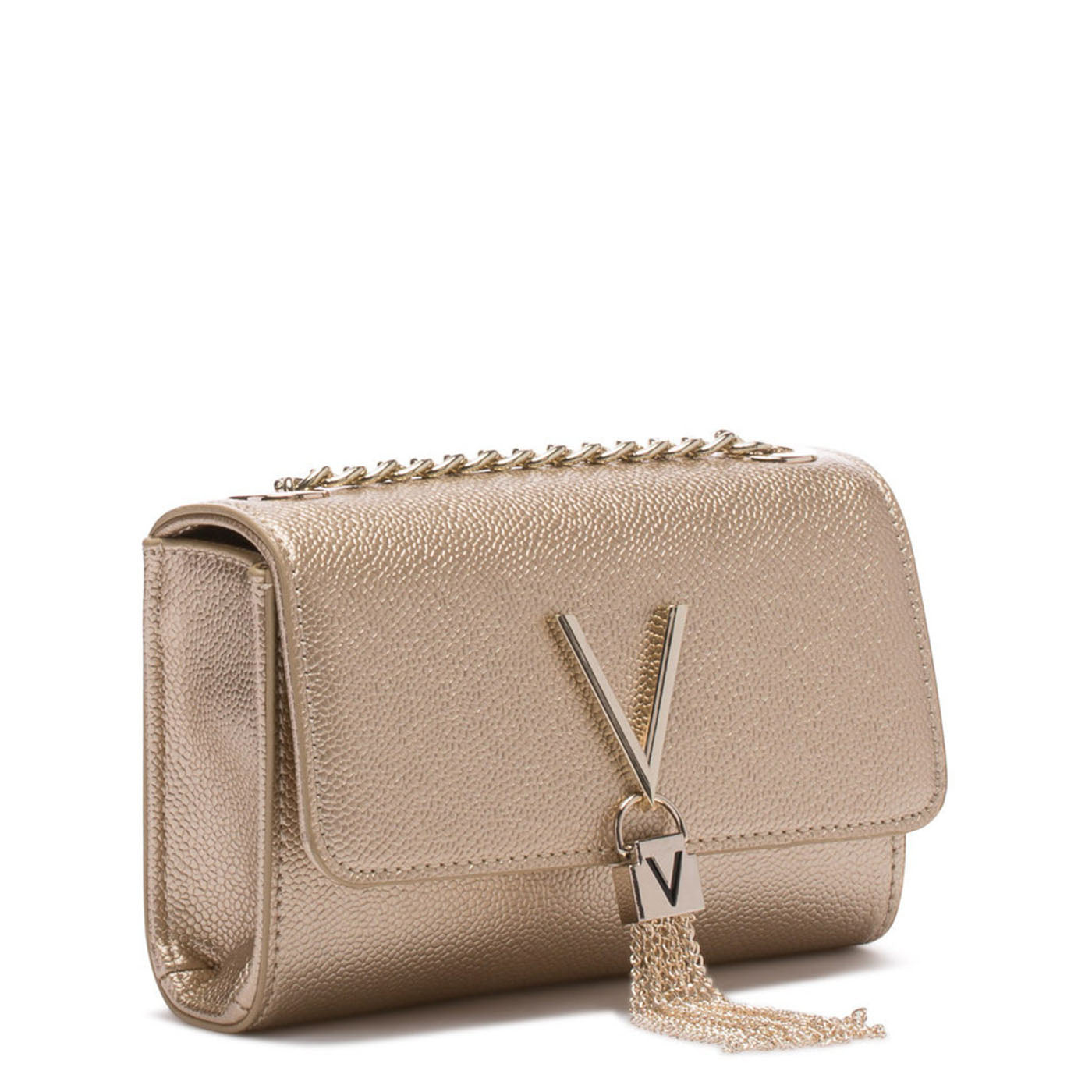 Valentino Bags Divina Gold Crossbody Bag VBS1R403GORO