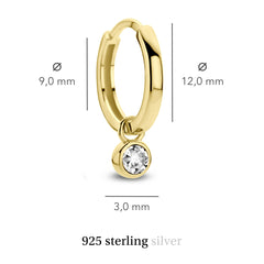 Violet Hamden Venus 925 Sterling Silver Gold-coloured Hoop Earrings with Birthstone VH360015-JUL